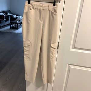 Express cropped high rise dress pant in beige